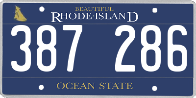 RI license plate 387286
