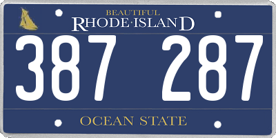 RI license plate 387287