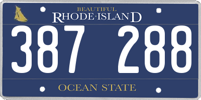 RI license plate 387288