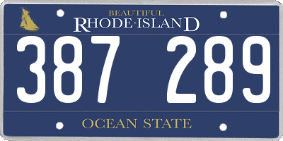 RI license plate 387289
