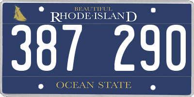 RI license plate 387290