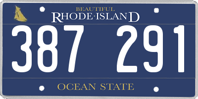 RI license plate 387291