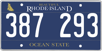 RI license plate 387293