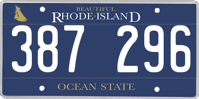 RI license plate 387296