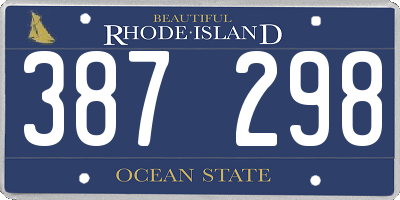 RI license plate 387298