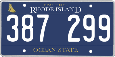 RI license plate 387299
