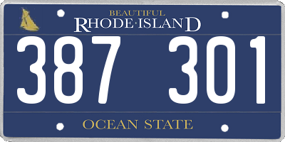 RI license plate 387301