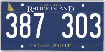 RI license plate 387303