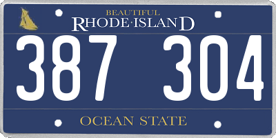 RI license plate 387304