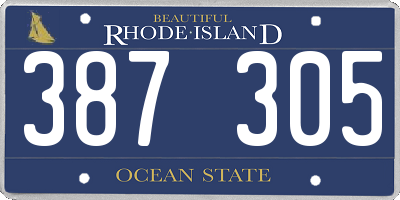 RI license plate 387305