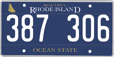 RI license plate 387306