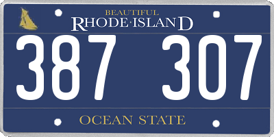RI license plate 387307