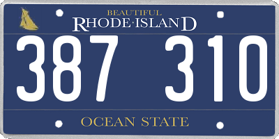 RI license plate 387310