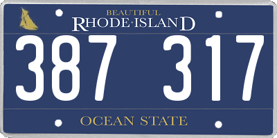 RI license plate 387317