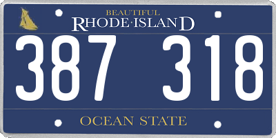 RI license plate 387318
