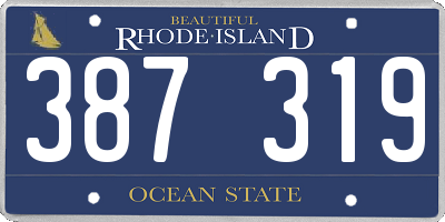RI license plate 387319
