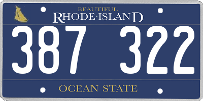 RI license plate 387322