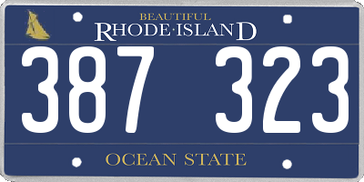 RI license plate 387323