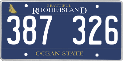 RI license plate 387326