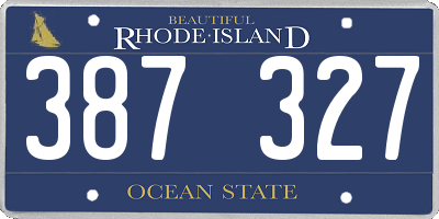 RI license plate 387327