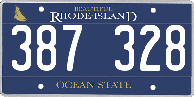 RI license plate 387328