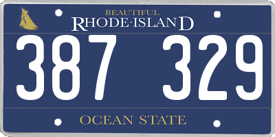 RI license plate 387329