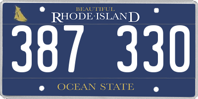RI license plate 387330
