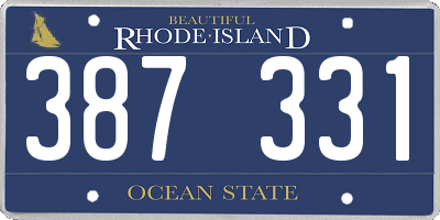 RI license plate 387331