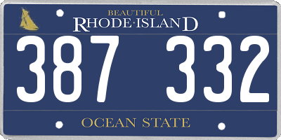 RI license plate 387332