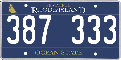 RI license plate 387333