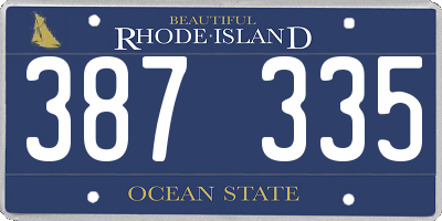 RI license plate 387335