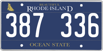 RI license plate 387336