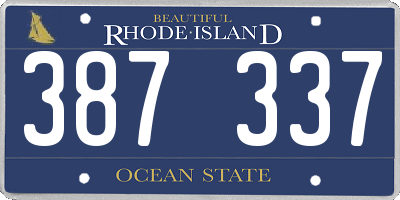 RI license plate 387337