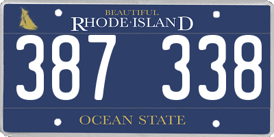 RI license plate 387338