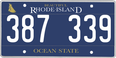 RI license plate 387339