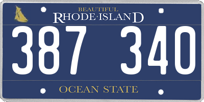 RI license plate 387340