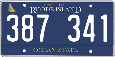 RI license plate 387341