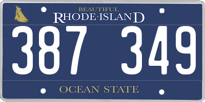 RI license plate 387349
