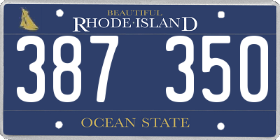 RI license plate 387350