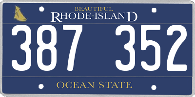 RI license plate 387352