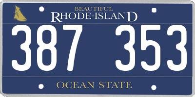 RI license plate 387353