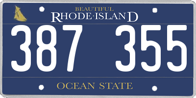 RI license plate 387355