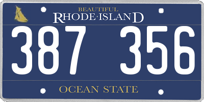 RI license plate 387356