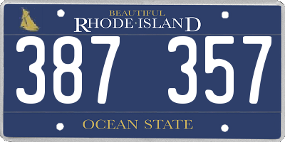 RI license plate 387357