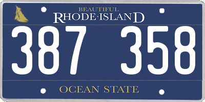 RI license plate 387358
