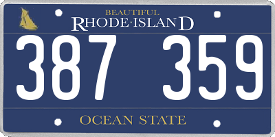 RI license plate 387359