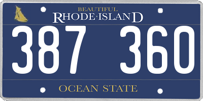 RI license plate 387360
