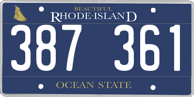 RI license plate 387361