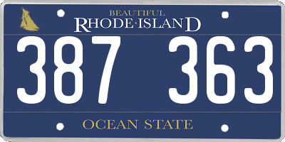 RI license plate 387363