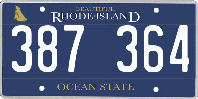 RI license plate 387364